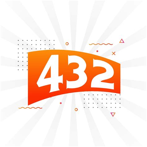 432 number vector font alphabet. Number 432 with decorative element ...