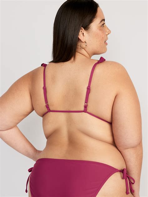 Ruffle Trimmed Triangle String Bikini Swim Top Old Navy