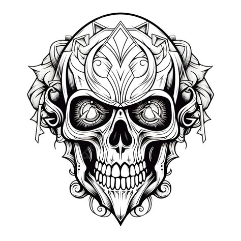 Skull Line Art Illustration, Skull Drawing, Rat Drawing, Skull PNG ...