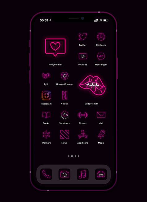 Neon Pink App Icons Free - Neon Pink Aesthetic for iOS 14 and Android 💖