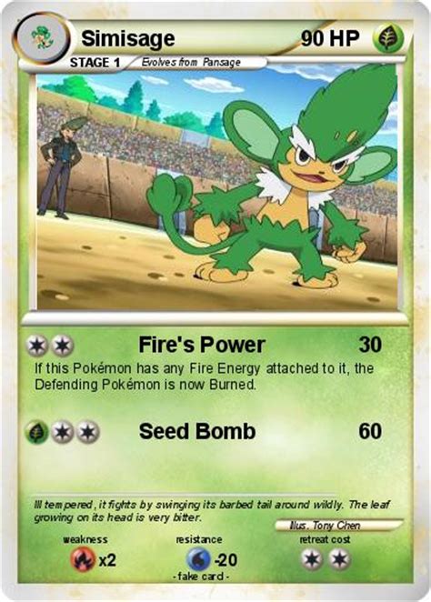 Pokémon Simisage 56 56 - Fire's Power - My Pokemon Card