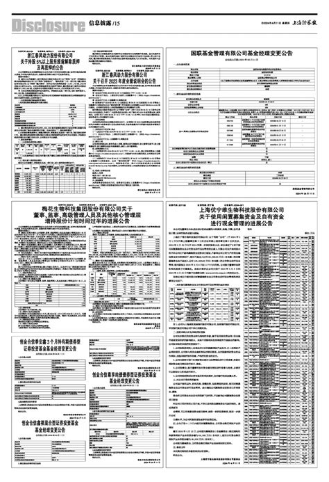 2024年04月11日 第15版：信息披露 上海证券报