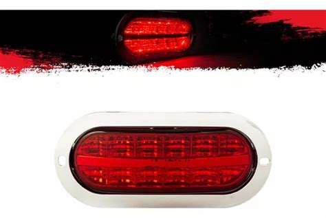 Plafon Oval Rojo 12 Leds Alta Baja Estrobo Bisel Cromado MercadoLibre