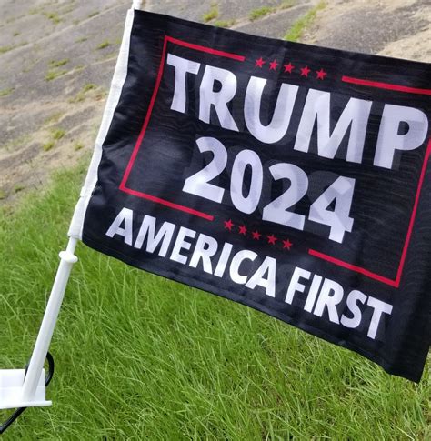 Trump 2024 America First Car Flags 12x18 Flags Rough Tex® Knit Nylon