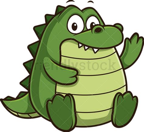 Fat Alligator Cartoon Clipart Vector - FriendlyStock