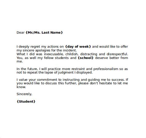 Apology Letter To School 8 Download Free Documents In Pdf Word