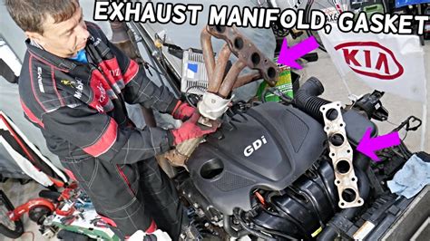 EXHAUST MANIFOLD GASKET REPLACEMENT REMOVAL HYUNDAI KIA GDI 59 OFF