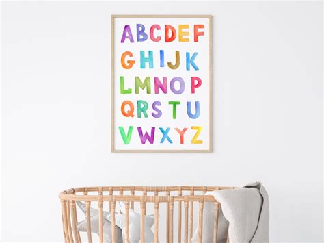 Alphabet Poster Classroom Abc Poster Nursery Alphabet Etsy