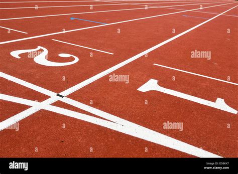 lanes   running track stock photo alamy
