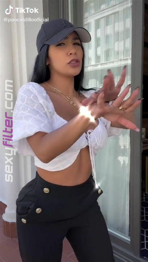 Hot Pao Castillo Shows Cleavage In White Crop Top And Bouncing Tits Sexyfilter