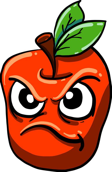 Angry apple, illustration, vector on white background 13554017 Vector