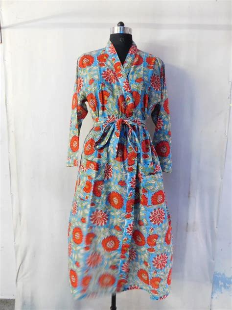 Soft Cotton Kimono Robe Bikini Body Crossover Summer Dress Beachwear Long Dress Kimono With Belt