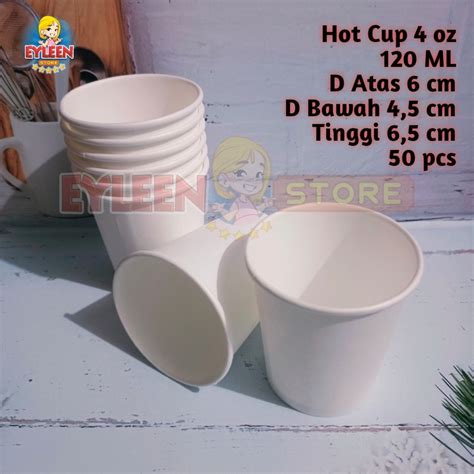 Jual Hot Cup 4 Oz 120 Ml Isi 50 Pcs Gelas Kertas Paper Cup Shopee Indonesia