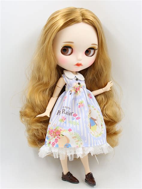 Victoria Premium Custom Neo Blythe Doll With Blonde Hair White Skin Matte Pouty Face This
