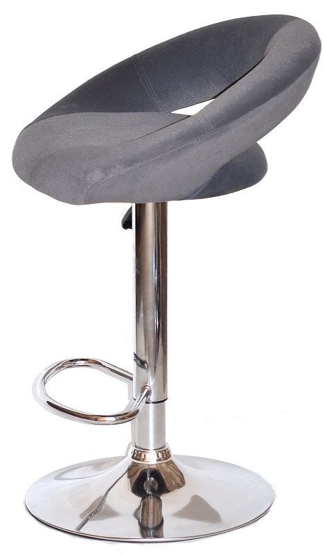Стул барный Holy бархат серый В-1004 BAR CH-BASE, на хромированной базе ...