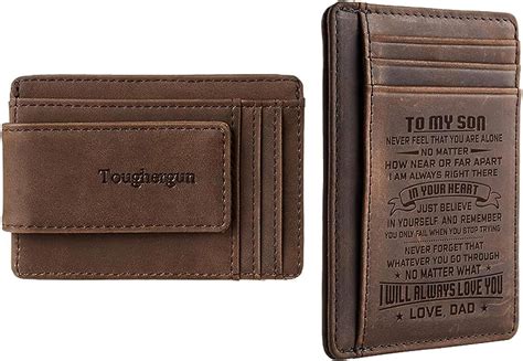 Toughergun Genuine Leather Magnetic Front Pocket Money Clip Wallet Rfid