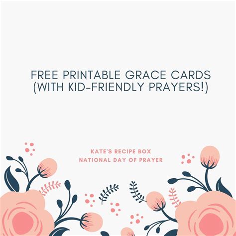 Free Printable Grace Cards With Kid Friendly Prayers Kates Recipe Box