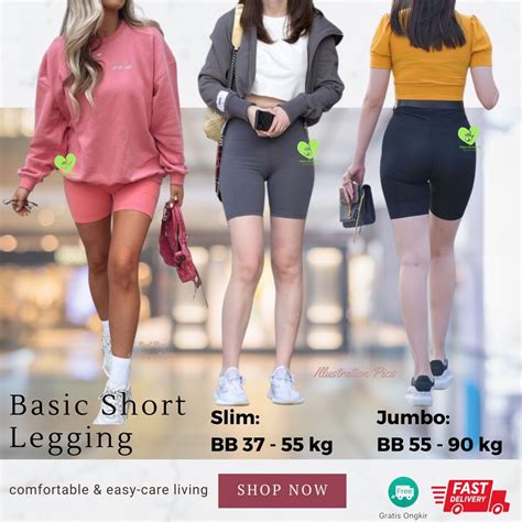 Jual Outfits Legging Pendek Size Slim Jumbo Short Pants Leging