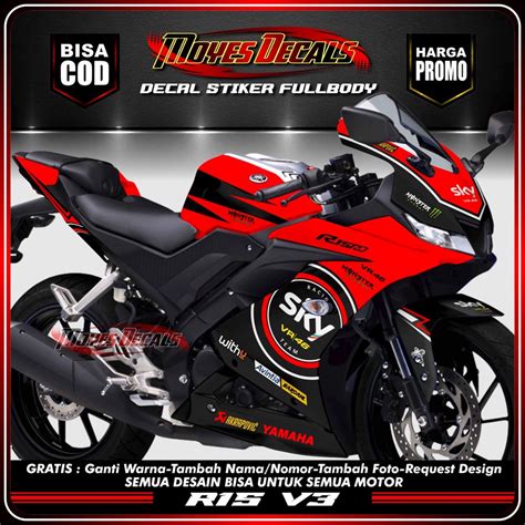 Jual Bisa COD R 15 V3 COD BAYAR DI RUMAH Decal Full Body R15 V3