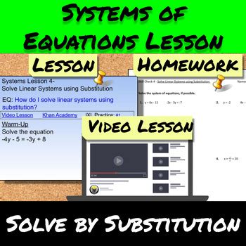 System of Equations-Lesson 4-Solve Systems of Equations by Substitution
