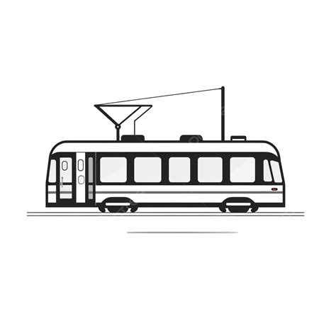 Tram Illustration In Minimal Style Travel Vintage Urban Png