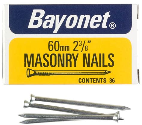2 38 60mm Zinc Plated Masonry Nails 36 Pack Challenge Cpc
