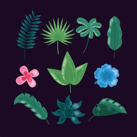 Free Vector Tropical Leaves Dark Illustration