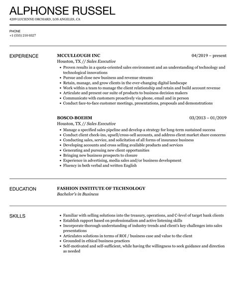 Sales Executive Resume Samples Velvet Jobs