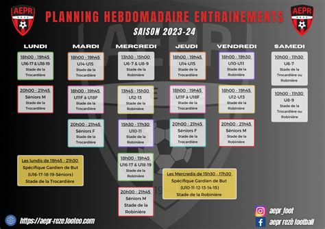 Actualit Planning Des Entrainements Club Football Aepr Rez