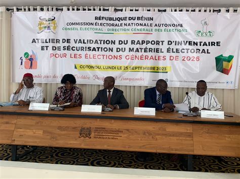 BÉNIN ÉLECTIONS GÉNÉRALES DE 2026 Linventaire et la sécurisation du