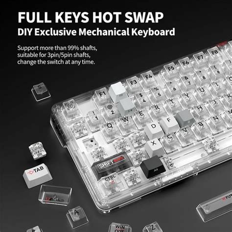 Bàn phím cơ có dây Zifriend ZT Transparent Hot Swap nShop Game Hobby