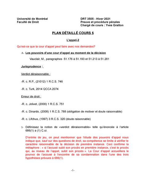 Cours Plan D Taill H Universit De Montr Al Drt Hiver