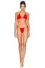 Good American Always Fits Tiny Ties Bikini Bottom In Bright Poppy REVOLVE
