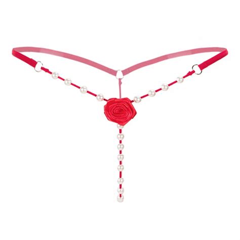 Super Sexy Pearl Lingerie Women C String Flower Thongs G String Underwear Panties In Women S
