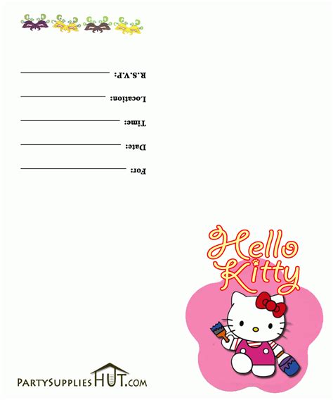 Blank Hello Kitty Birthday Invitation – Free Printable Regarding Hello ...