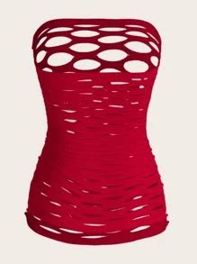 Romwe Kawaii Solid Cut Out Bandeau Slips Lingerie Shein Usa