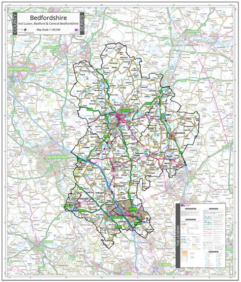 Bedfordshire County Map (2021) – Map Logic