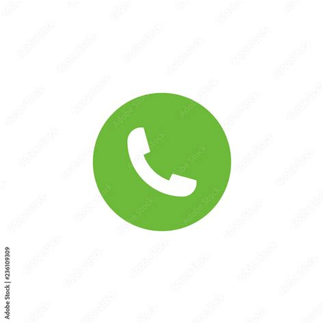 Vector Green Phone Icon Isolated On White Background Element For