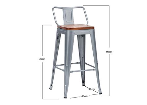 Ripley Pack Pisos Bar Tolix Asiento Madera Gris