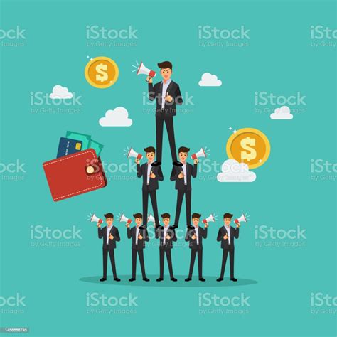 Ponzi Scheme Business Pyramid Network Stock Illustration Download Image Now Adult