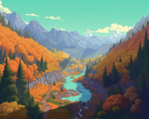 verdant mountain valley autumn by midgptjourney on DeviantArt