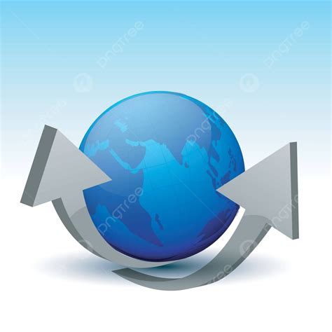 Earth Globe With Grey 3d Arrows Arrow Idea Infographic Vector Arrow