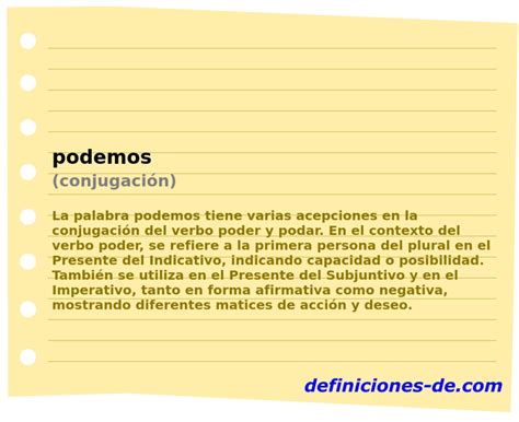 O Que Significa Podemos - Significado de «podemos (conjugación)»