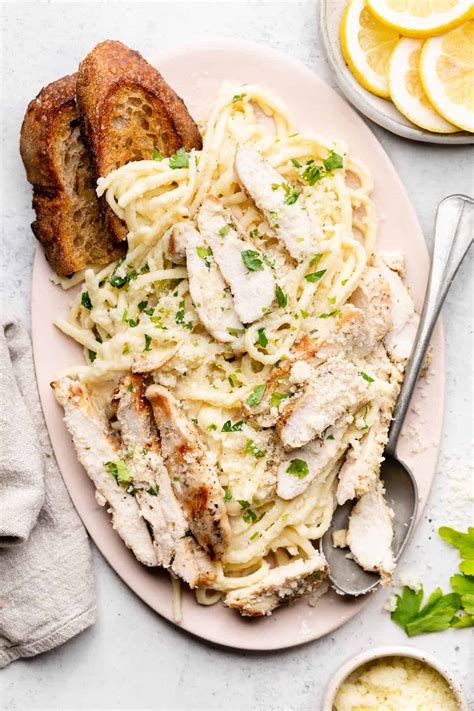 Lemon Cauliflower Pasta With Grilled Chicken Erin Lives Whole