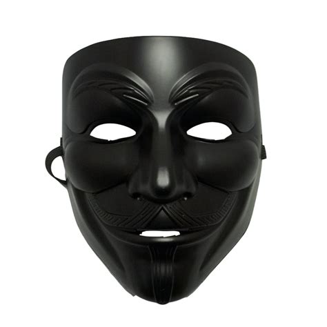 Black Guy Fawkes Anonymous V for Vendetta Halloween Costume Mask ...