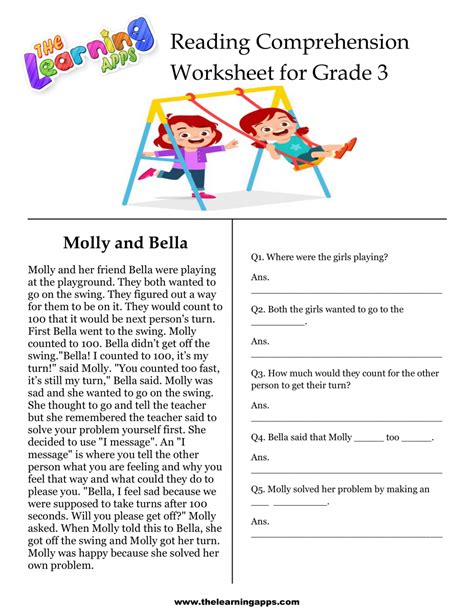 3rd grade reading comprehension worksheets – Artofit