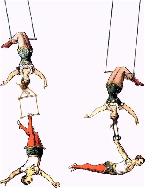 Vintage Acrobats Circus Illustration Circus Art Vintage Circus