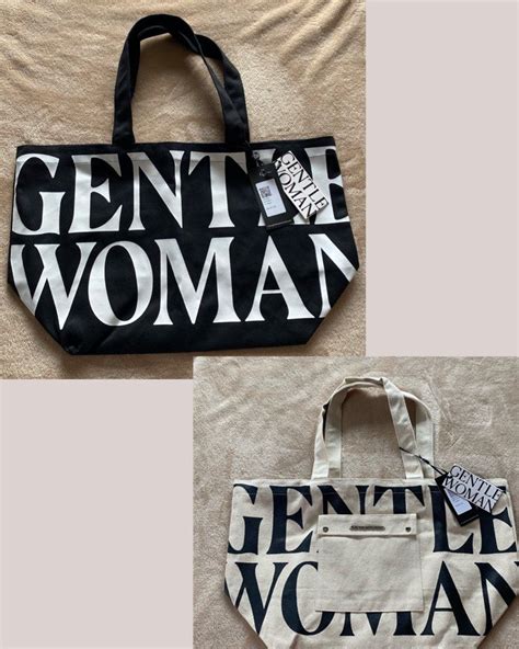 Gentlewoman Tote Bags Classic Black Canvas Tote Bag Plain Wall Tote