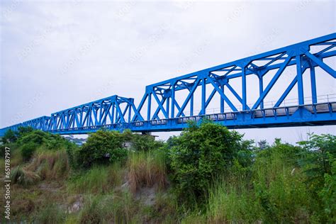 Dhaka to Bhanga railway Steel structure Rail Bridge Over the Arialkha ...