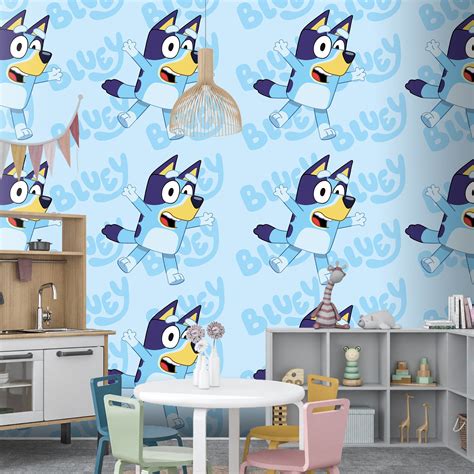 Bluey Wallpaper Kids Bedroom Mural Peel And Stick Wallpaper Kids